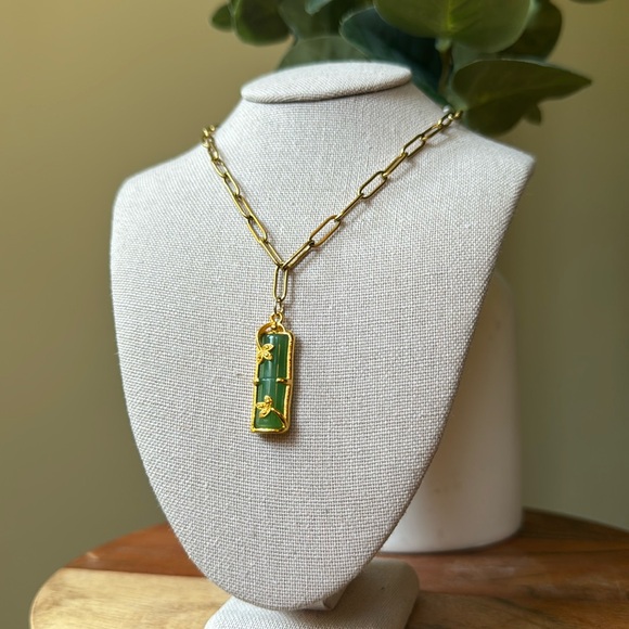 Floral Jade Pendant Necklace - Picture 3 of 5